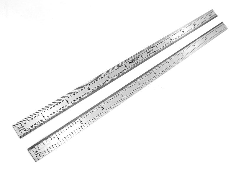 Benchmark Tools 466651 Flexible 12 Inch 5R Machinist Rule with 1/10, 1/100, 1/32 and 1/64 Markings Stainless Steel Non-Glare Satin Chrome Finish Conforms to EEC-1 Accuracy Standards (1) - Image 1